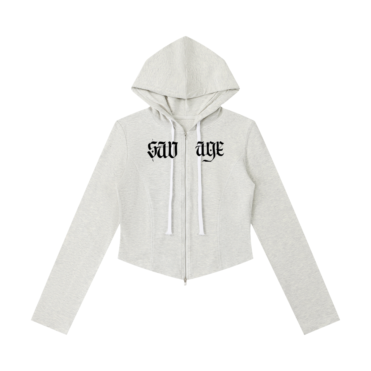 Women's Slim Cropped Full Zip Hoodie